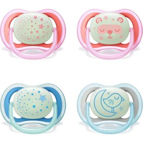 تصویر پستانک 2 عددی 0 تا 6 ماه ساده Ultra Air اونت Avent Baby pacifier code:244/21