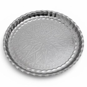 تصویر سینی استیل گرد مدل کنگره سایز ۴۰ 