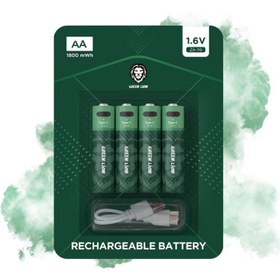 تصویر باتری قلمی گرین لاین مدل GNAKBAA ALKALINE بسته 4 عددی Green Lion GNAKBAA ALKALINE AA Battery - Pack of 4