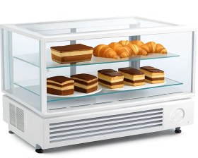 تصویر یخچال کیک رومیزی 75 سانتی سفید 