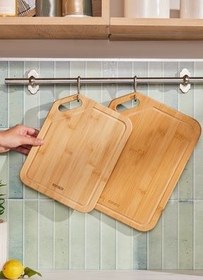 تصویر تخته برش چند رنگ گوشت Board بامبو 2 28 33 سانتی متر Karaca 