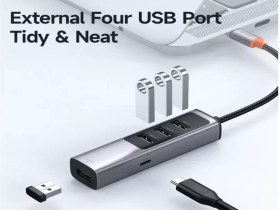 تصویر هاب تایپ‌ سی با 5 پورت مک‌ دودو MCDODO USB-C USB3.0x4+PD100W HU-112 