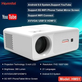 تصویر ویدیو پروژکتور اندروید برند Hommtel مدل HM51 