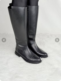 تصویر بوت بلند چرمی زنانه دخترانه بوت تا زانو - قهوه ای سوخته / ۳۸ 