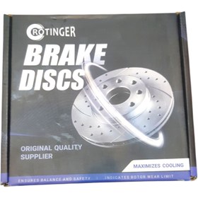 تصویر خرید و قیمت دیسک ترمز جلو ام وی ام 315 سوراخ دار خنک شونده برند روتینگر - مصباح ترمز 