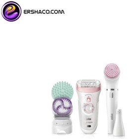 تصویر اپیلاتور براون سری 9 مدل Braun 9/985 + براش و اپیلاتور صورت Silk-épil Beautyset 9 9/985 BS Wet & Dry epilator met 8 extra’s incl. Braun FaceSpa