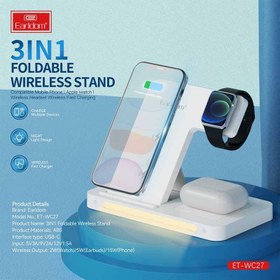 تصویر شارژر بی سیم فست شارژ و استند رومیزی Earldom ET-WC27 15W Earldom ET-WC27 15W Wireless Charger