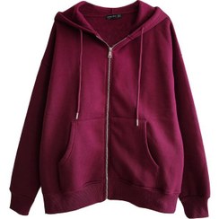 تصویر هودی زنانه نیم زیپ دورس پنبه تو کرکی سایز فری رنگ های مختلف 