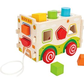 تصویر اسباب بازی مرتب کننده شکل اتوبوس 23x12x15 سانتی‌متر برند arabest Bus Shape Sorter Toy 23x12x15cm