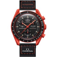 تصویر ساعت مچی سواچ مدل MISSION ON EARTH – LAVA مردانه بند برزنتی 