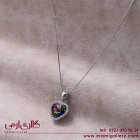 تصویر گردنبند نقره سواروسکی طرح قلب ES_4572 