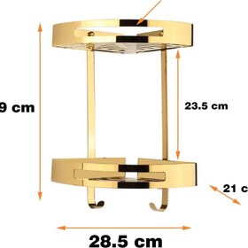 تصویر قفسه کنج حمام استیل طلایی K50 