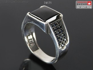 تصویر انگشتر نقره حدید مردانه مدل سلطنتی Royal model hematite ring