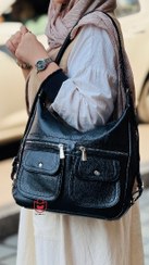 تصویر کیف و کوله مدرسه دوکاره نیلوفر با جنس چرم مصنوعی 