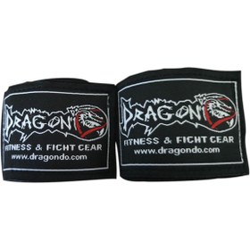 تصویر تجهیزات بوکس مشکی Boxing Bandage Kick Muay Thai Elastic 3.5 متر 83811 دو برابر Dragondo 