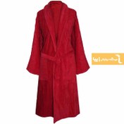 تصویر حوله تن پوش مخمل دیمورا رنگ قرمز 