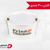 تصویر سطل سوخاری یکبار مصرف کاغذی ۲ لیتری همراه درب (کارتن ۳۰۰ عددی) 