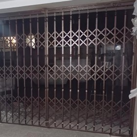 تصویر حفاظ اکاردیونی تسمه دو نیم فروشگاه و مغازه - 1*1 / سفید 