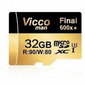 تصویر کارت حافظه microSDHC ویکومن مدل Extra 600X کلاس 10 استاندارد UHS-I U3 سرعت 90MBps ظرفیت 32 گیگابایت به همراه کارت ریدر Vicco Man Final 600X UHS-I U3 Class 10 90MBps microSDHC Card 32GB