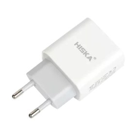 تصویر شارژر دیواری هیسکا مدل H-107 به همراه کابل MicroUSB hiska h107 charger with microusb