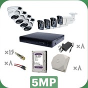تصویر پکیج AHD هشت دوربین 5مگاپیکسل 