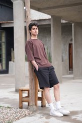 تصویر تیشرت بیسیک مردانه قهوه ای صد در صد پنبه 