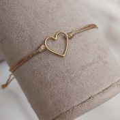 تصویر دستبند طلا مدل قلب بزرگ 