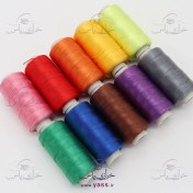 تصویر پک 10 رنگ نخ روکار ابریشمی خارجی شماره 6 (بسته 10 عددی) 
