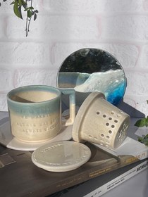 تصویر ماگ دمنوش دریا و ساحل 