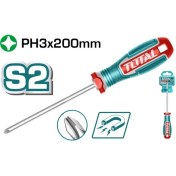 تصویر پیچ گوشتی توتال چهارسو 200 میلیمتری PH3 مدل TSDPH3200 
