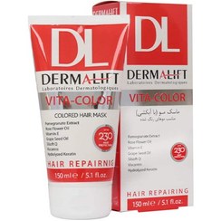تصویر ماسک موی تثبیت‌کننده رنگ درمالیفت مخصوص موهای رنگ‌شده مدل Vita-Color حجم 150 میل 