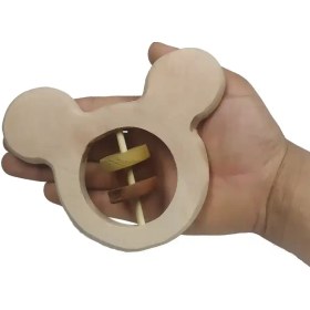 تصویر جغجغه چوبی طرح خرس 