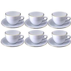 تصویر سرویس چایخوری چای خوری 6 شش نفره لب طلا مقصود 