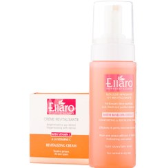 تصویر پک کرم ویتامین C و فوم شستشوی صورت مناسب پوست نرمال تا خشک الارو Ellaro Vitamin C Cream And Face Wash Foam Suitable For Normal To Dry Skin Pack