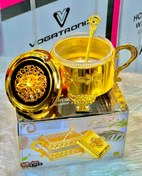 تصویر قندان تکی‌‌ طلایی رنگ ثابت وارداتی 