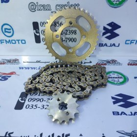 تصویر ست دنده ( چرخ ) زنجیر کامل موتور سیکلت طرح ویو 428 ( دست ) 