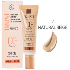 تصویر سی سی کرم تراست شماره ۲ ( بژ طبیعی ) TRUST CC CREAM SKIN TINT FOUNDATION