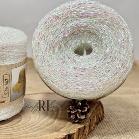 تصویر رافیا براق سفید صدفی 