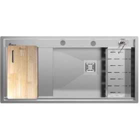 تصویر سینک ظرفشویی بیمکث مدل 4710 تک لگن توکار استیل 