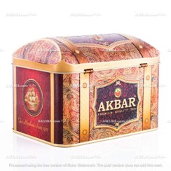 تصویر چای اکبر صندوقی قرمز 250 گرم royal gold Royal Tea Celebrations Sallika Akbar Treasure Box 250g Strawberry Cream