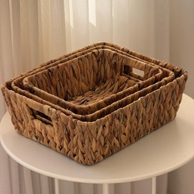 تصویر باکس نظم دهنده حصیری دسته دار 