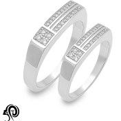 تصویر حلقه ست نقره زنانه و مردانه مدل RIS B27 