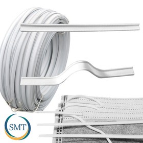 تصویر سیم ماسک (دوسیم) عرض 8mm سیم روکش دار ماسک،گیره ی ماسک ، دماغگیر ماسک ، گیره ی بینی ماسک ، مفتول روکشدار سیم ماسک