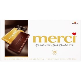 تصویر تابلت شکلات تلخ مرسی 72 درصد (100 گرم) merci merci