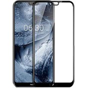 تصویر محافظ صفحه نمایش شیشه ای تمام چسب نوکیا Full Glass Screen Protector Nokia 6.1 Plus /Nokia X6 