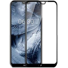 تصویر محافظ صفحه نمایش شیشه ای تمام چسب نوکیا Full Glass Screen Protector Nokia 6.1 Plus /Nokia X6 