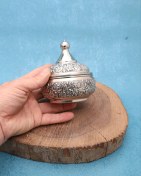 تصویر قندان مسی اطلسی آبکاری کروم 