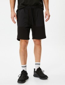 تصویر Spor Şort Cepli Beli Bağcıklı Kumaş Detaylı 