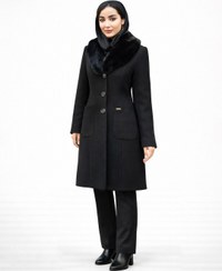 تصویر پالتو فوتر خز دار یقه آرشال دو جیب سایز ۴۴ تا ۵۰ 