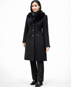 تصویر پالتو فوتر خز دار یقه آرشال دو جیب سایز ۴۴ تا ۵۰ 